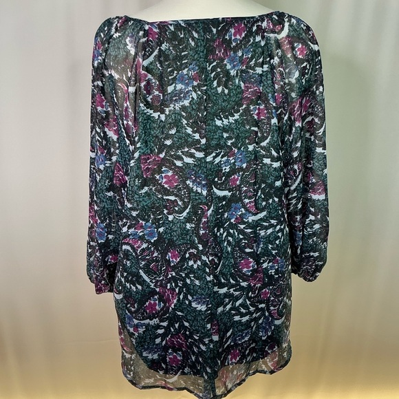 Lane Bryant Plus Size 22 24 3X Top Multi Shiny Shimmery Gold Fall Blouse - Picture 9 of 12